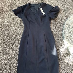 Navy blue business dress Eli Tahari